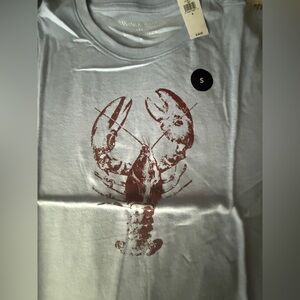 Banana Republic White T-Shirt with Red Lobster Graphic NWT